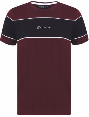 Marley Cotton Jersey T-Shirt with Contrast Panel in Winetasting - Dissident