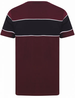 Marley Cotton Jersey T-Shirt with Contrast Panel in Winetasting - Dissident
