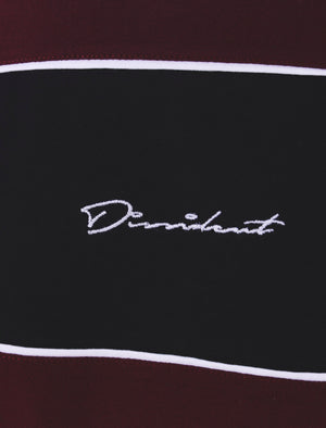 Marley Cotton Jersey T-Shirt with Contrast Panel in Winetasting - Dissident