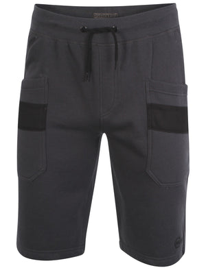 Men's mesh detail pockets blue sweat shorts - Dissident