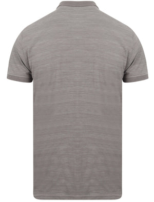 Matsuki Textured Stripe Cotton Jersey Polo Shirt In Frost Grey - Dissident