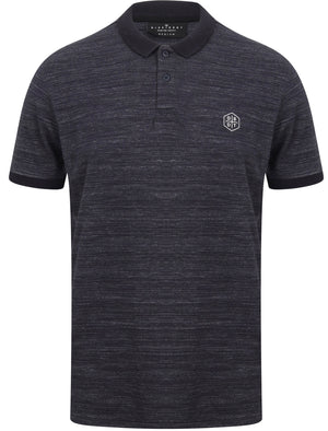 Matsuki Textured Stripe Cotton Jersey Polo Shirt In Iris Navy - Dissident