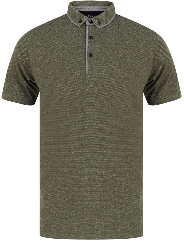 Mayplace 2 Fleck Stripe Cotton Jersey Polo Shirt In Grape Leaf - Dissident