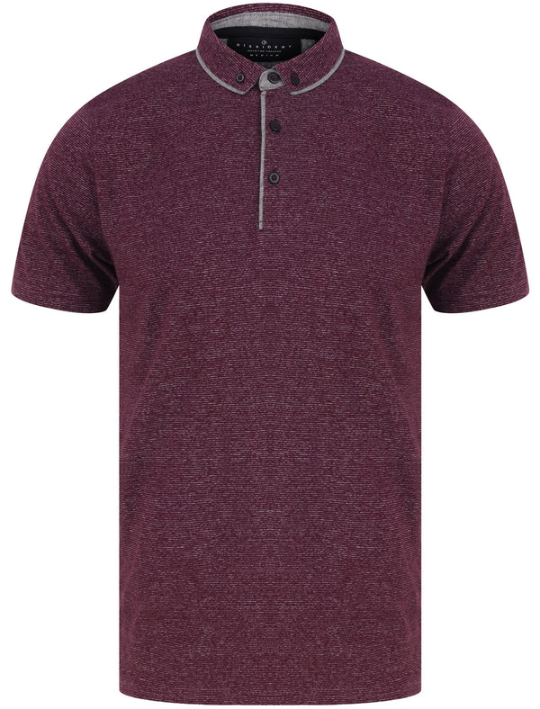 Mayplace 2 Fleck Stripe Cotton Jersey Polo Shirt In Winetasting - Dissident