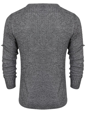 Mellow Crew Neck Knitted Jumper in Black / Optic White - Dissident