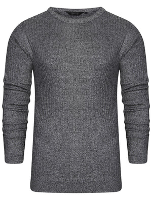 Mellow Crew Neck Knitted Jumper in Black / Optic White - Dissident