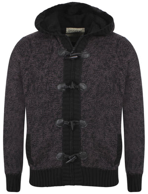Men's Dissident Mike Hooded Cardigan in Charcoal / Black