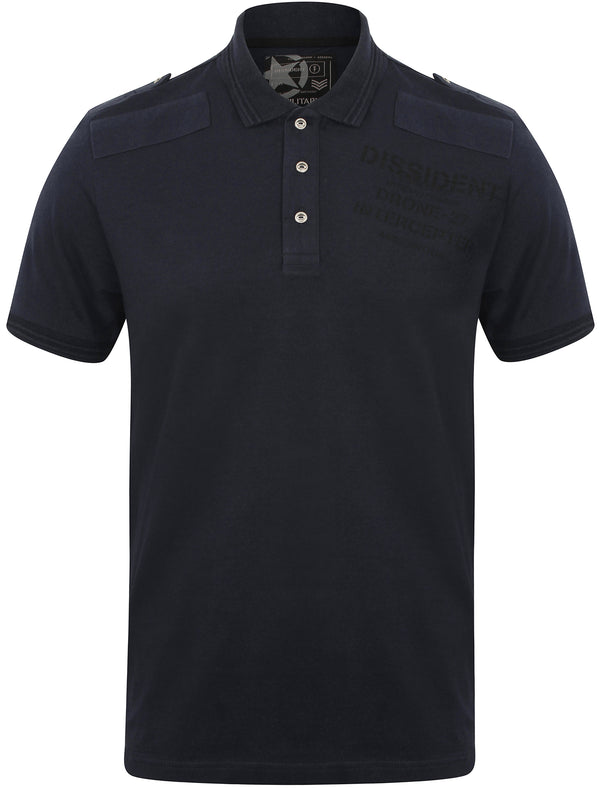 Militant Jersey Polo Shirt in True Navy - Dissident