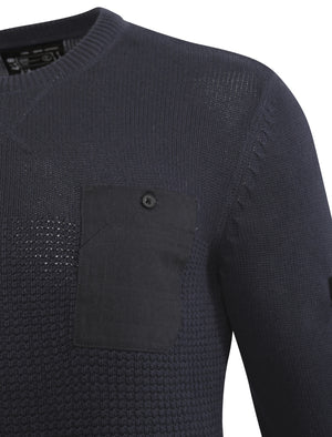 Miller Cable Knit Jumper with Pocket in Ebony - Dissident