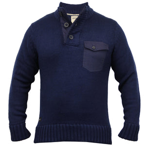 Dissident Mortlock Chunky Knit Jumper in Blue