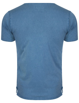 Motlybike Distressed T-Shirt In Vintage Blue - Dissident