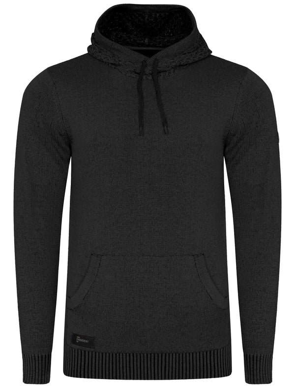 Nachor Pullover Hooded Jumper in Black - Dissident