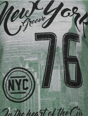 Newburn Motif Burnout T-Shirt in Mallard Green - Dissident