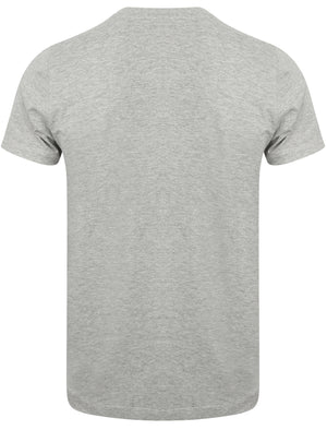 NY High Motif Cotton Crew Neck T-Shirt In Light Grey Marl - Dissident