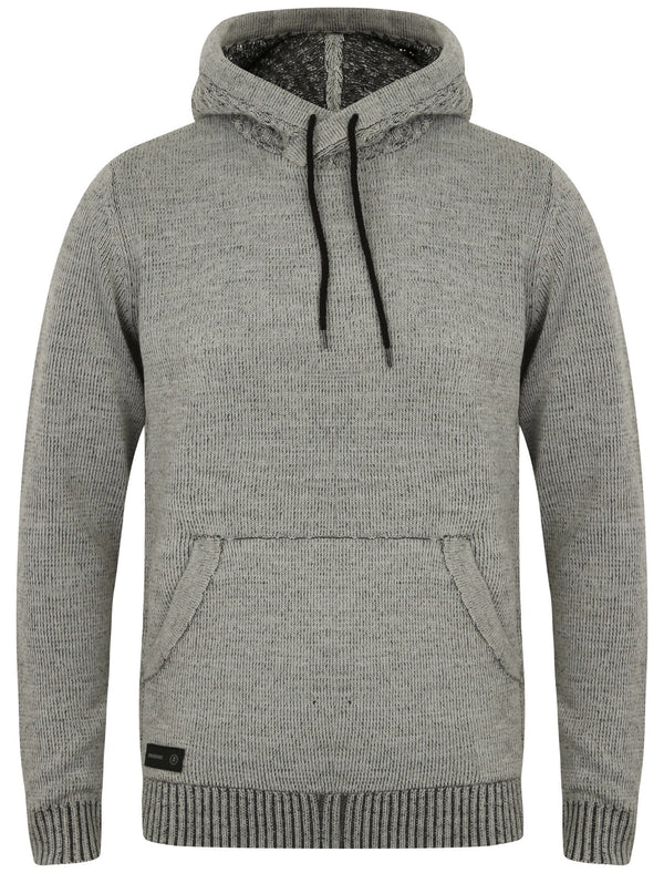 Orchestra Knitted Pullover Hoodie in Light Grey Marl - Dissident