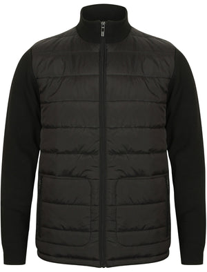 Patton Quilted Jacket With Knitted Sleeves in Black - Dissident