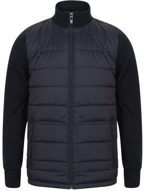 Patton Quilted Jacket With Knitted Sleeves in Dark Navy - Dissident