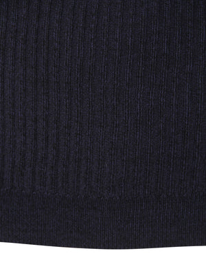 Peyroux Ribbed Roll Neck Jumper in Blue - Dissident