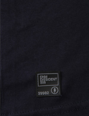Prism Motif Cotton T-Shirt in True Navy - Dissident