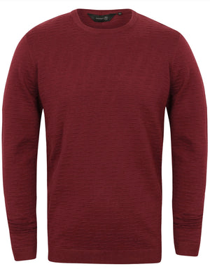 Redrow Crew Neck Knitted Jumper in Oxblood - Dissident
