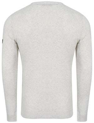トップス CREW NECK SHIRT - KNIT MESH / P RINTED Ricardo Ripple Stitch Crew Neck Jumper in Oatgrey Marl