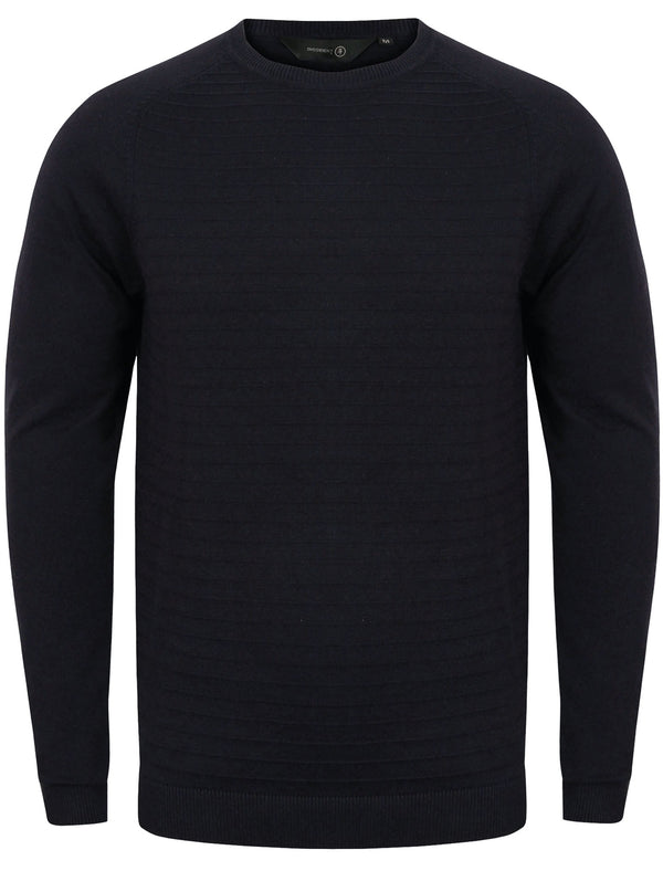 Rohe Crew Neck Knitted Jumper in Dark Navy - Dissident