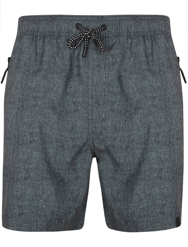 Rosario Swim Shorts In Black Marl Effect - Dissident
