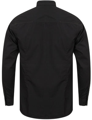 Rostock Long Sleeve Geo Print Shirt in Charcoal - Dissident