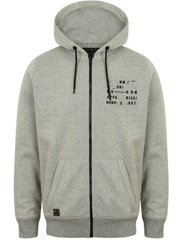 Salaman Grindle Zip Through Hoodie in Light Grey Marl - Dissident