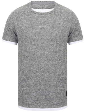 Sam Soft Melange Top With Mock T-Shirt Insert In Grey Grindle - Dissident