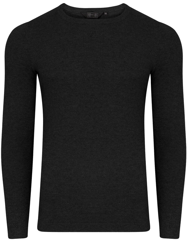 Scout Crew Neck Knitted Jumper in Black - Dissident