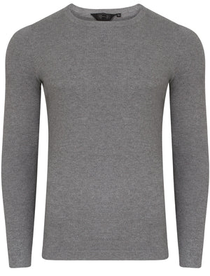 Scout Crew Neck Knitted Jumper in Mid Grey Marl - Dissident