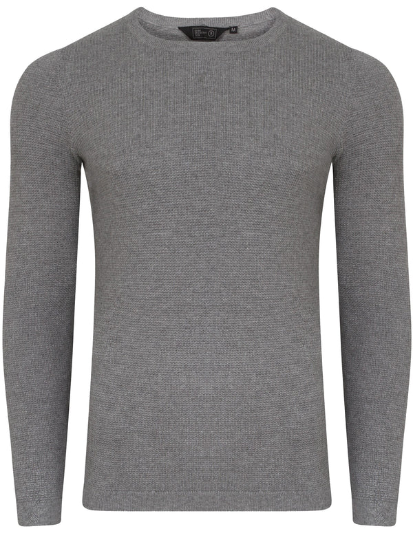 Scout Crew Neck Knitted Jumper in Mid Grey Marl - Dissident