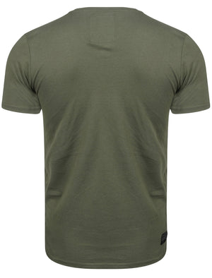 Screemer Motif V Neck T-Shirt in Thyme - Dissident