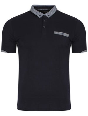 Sewell Gingham Polo Shirt in Navy - Dissident