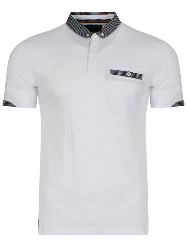 Sewell Gingham Polo Shirt in White - Dissident