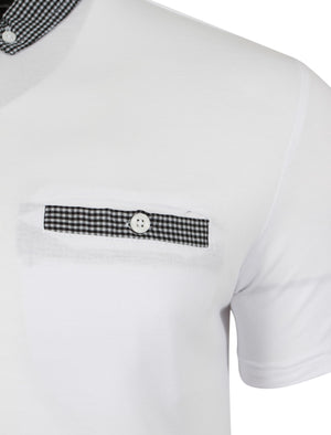 Sewell Gingham Polo Shirt in White - Dissident