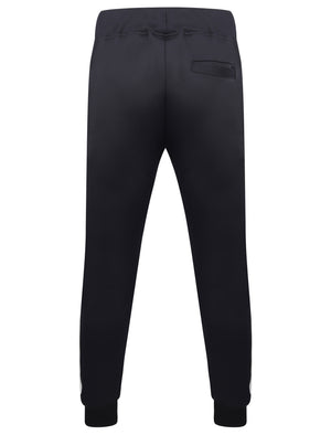 Staten Tricot Cuffed Tracksuit Joggers with Side Panel In Navy - Dissident