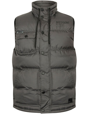 Tacoma Quilted Gilet with Chest Pocket in Asphalt Grey - Dissident