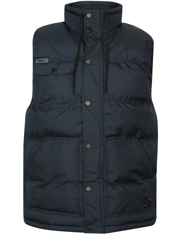 Tacoma Quilted Gilet with Chest Pocket in True Navy - Dissident