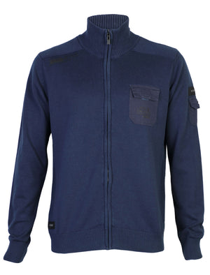 Dissident Talbot zip up cardigan in Midnight Blue