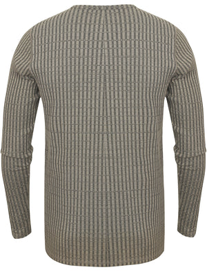 Taro Ribbed Long Sleeve Henley Top in Dove Grey - Dissident