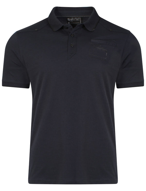 Terminal Cotton Polo Shirt in True Navy - Dissident