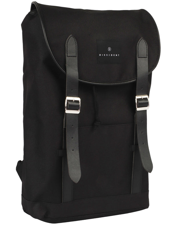 Thompson River Drawstring Canvas Backpack In Black - Dissident