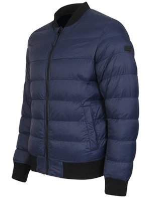 Tinsley Quilted Puffer Bomber Jacket in Midnight Blue - Tokyo Laundry