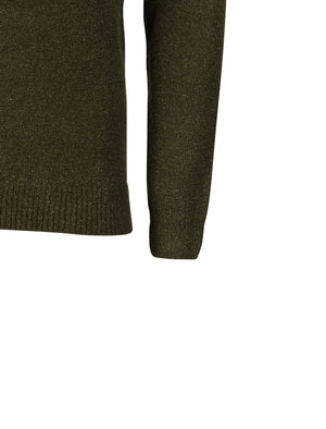 Tolstoy Crew Neck Boucle Knitted Jumper in Khaki - Dissident