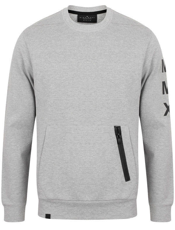 Tomo Lined Sweatshirt with Kangaroo Pocket In Light Grey Marl - Dissident