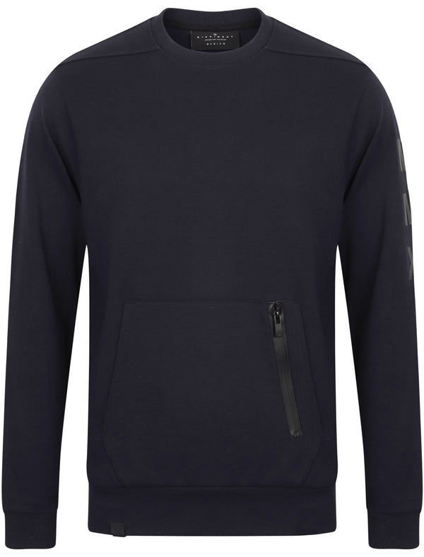 Tomo Lined Sweatshirt with Kangaroo Pocket In Navy - Dissident