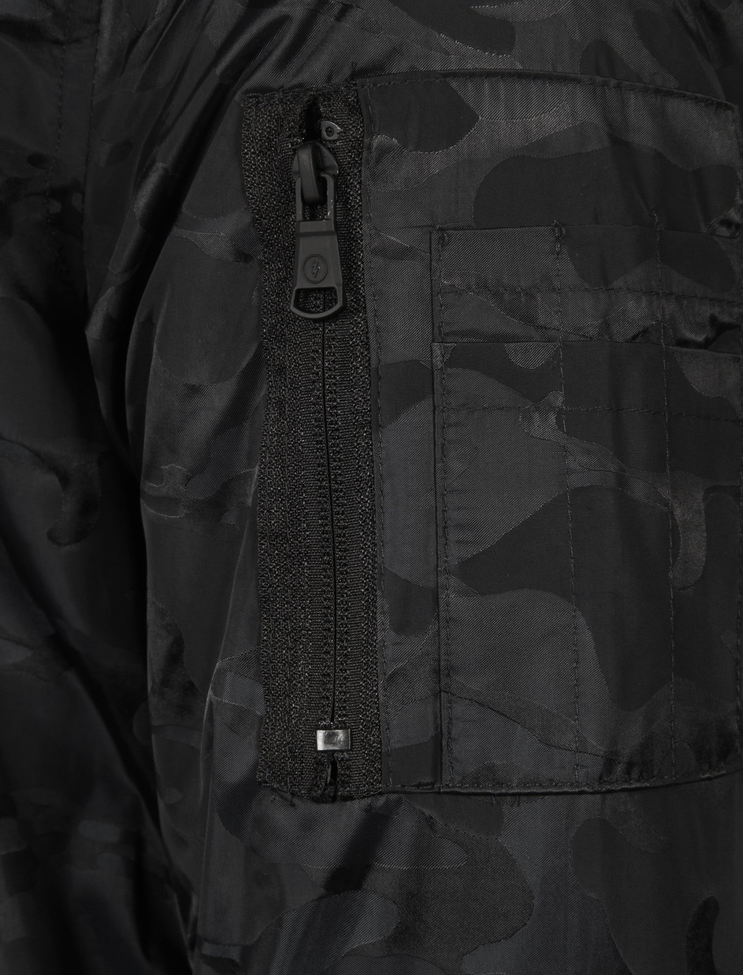 Black camo bomber jacket top