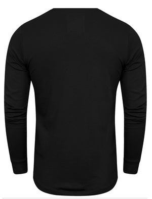 Veepoc Mock T-Shirt Insert Long Sleeve T-Shirt in Black - Dissident